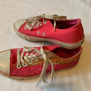 Pink flower shoes